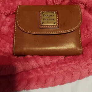 Dooney & Bourke Leather Wallet Snap Tri Fold Brown